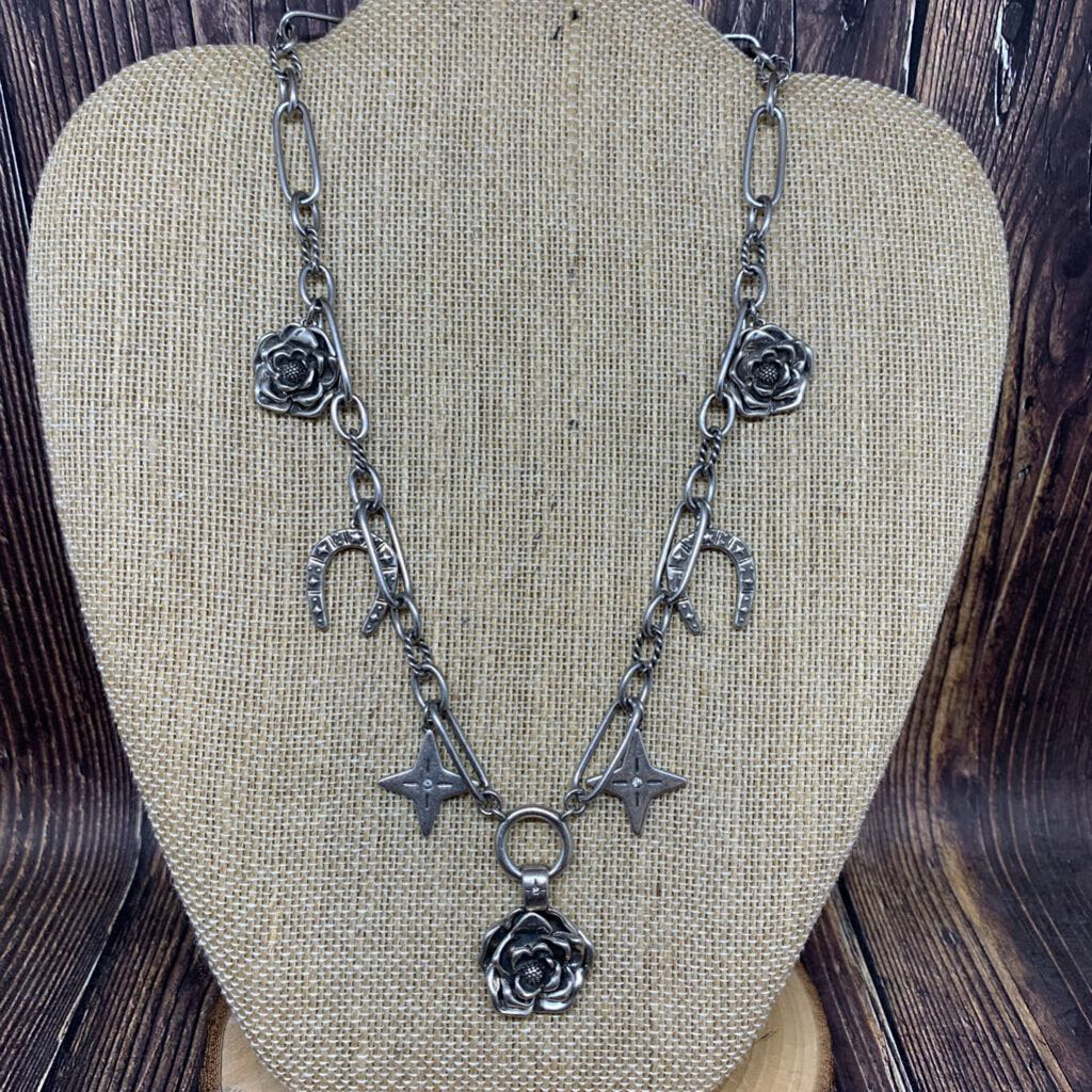 Johnny Was Western Rose Charm Necklace