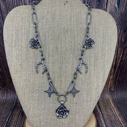 Johnny Was Western Rose Charm Necklace