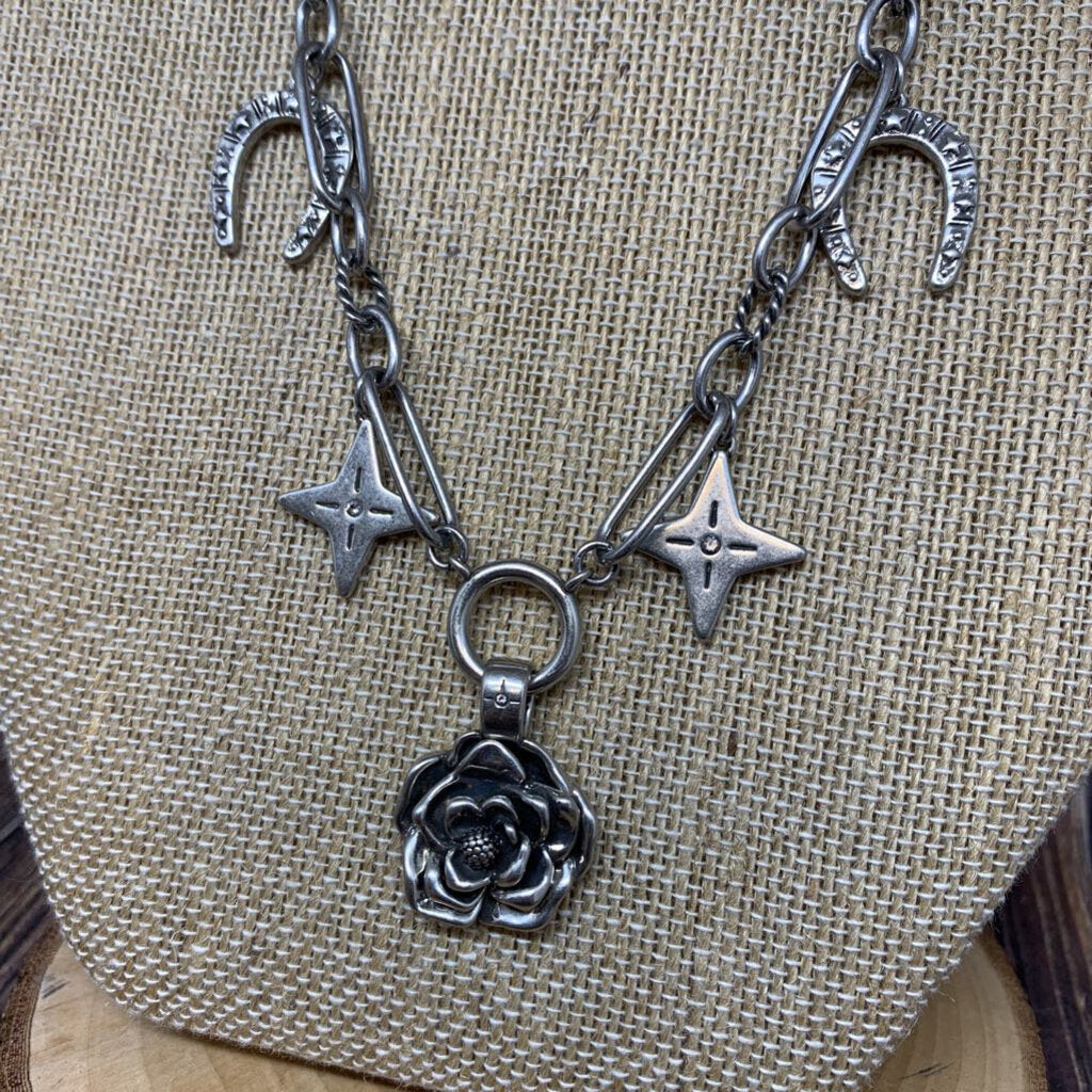 Johnny Was Western Rose Charm Necklace
