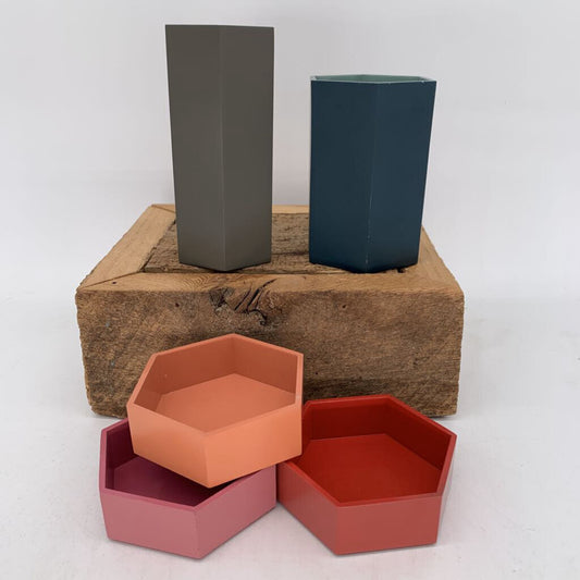 Metal Hexagon Caddy Set
