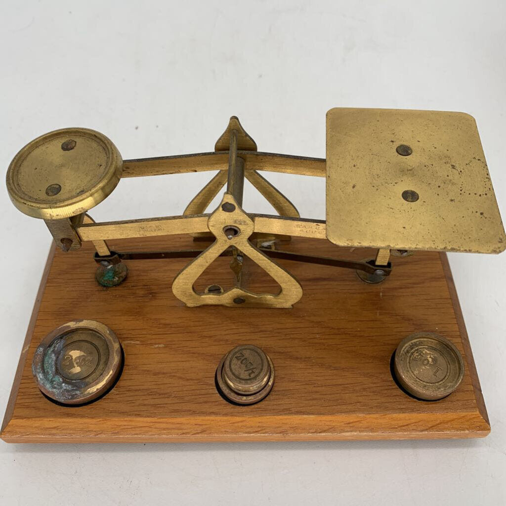 VTG Brass & Wood Scale AS IS