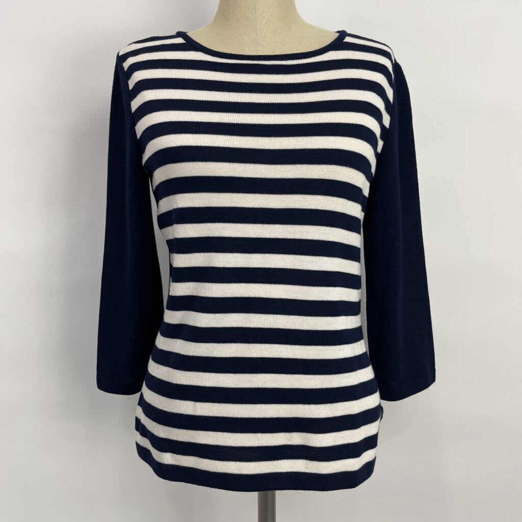 St John 3/4 Slv Stripe Sweater