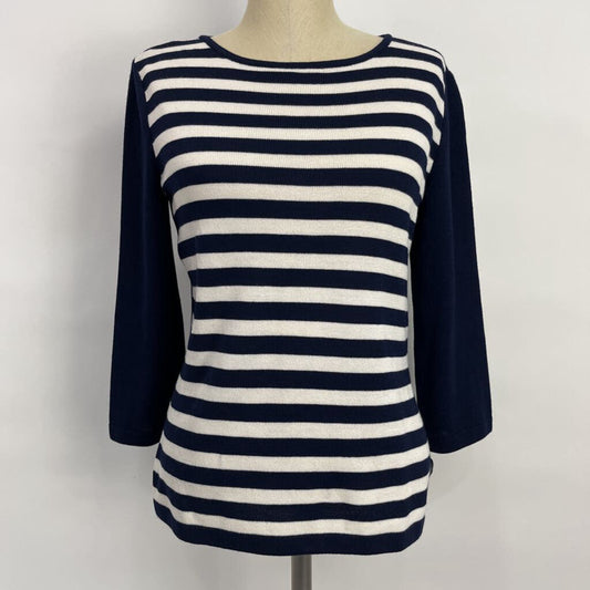 St John 3/4 Slv Stripe Sweater