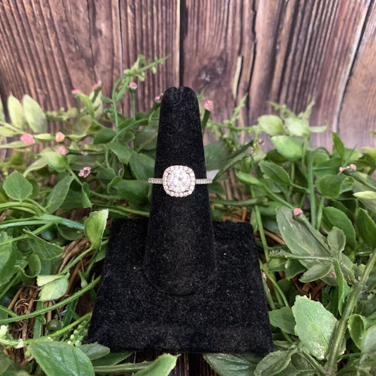 Sterling CZ Halo Ring