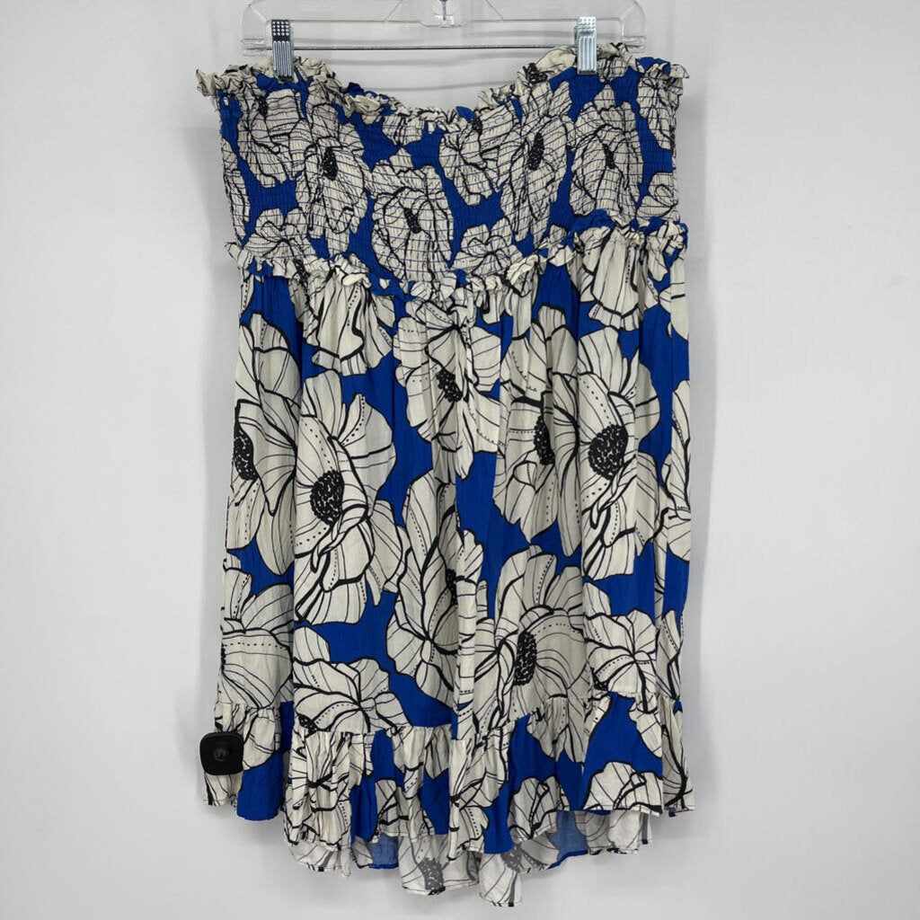 Farm Rio Strapless Floral Mini Dress