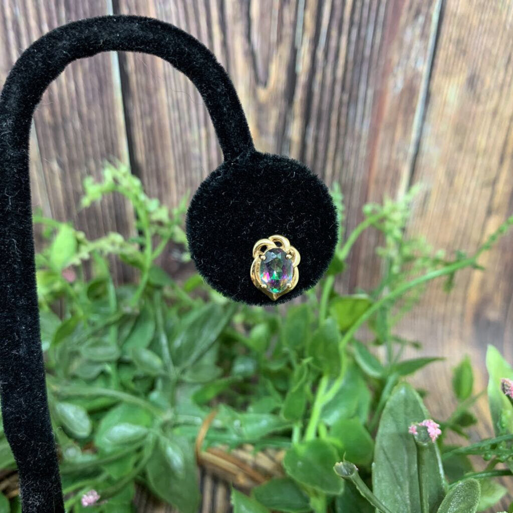 14k Mystic Fire Topaz Stud Earrings