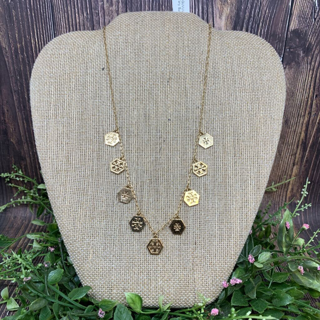 Tory Burch Hex Charm Necklace