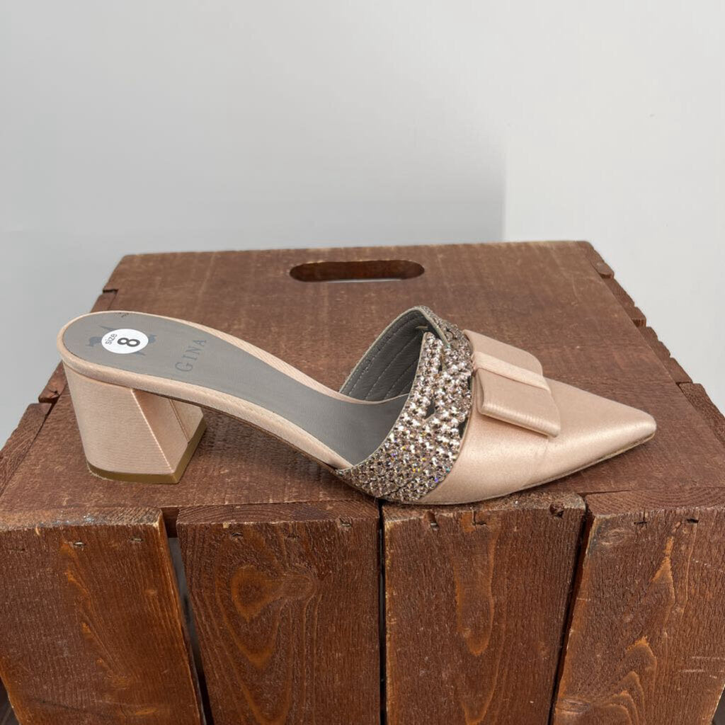 Gina Satin Bow Toe Mule