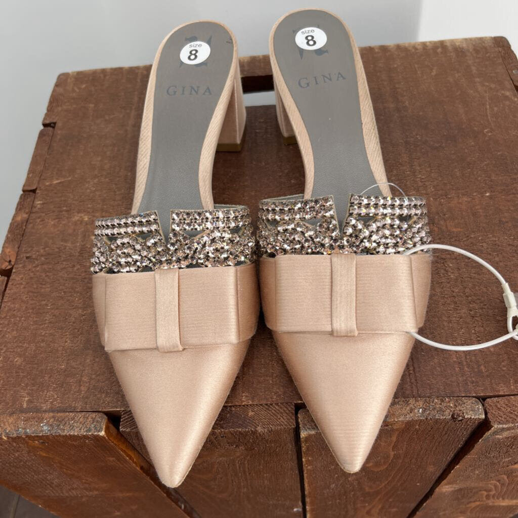 Gina Satin Bow Toe Mule