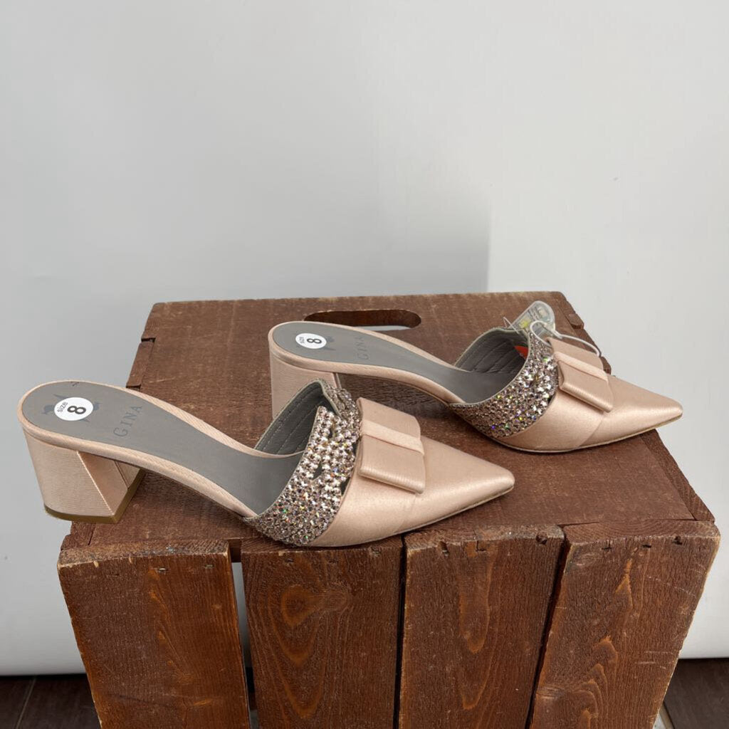Gina Satin Bow Toe Mule
