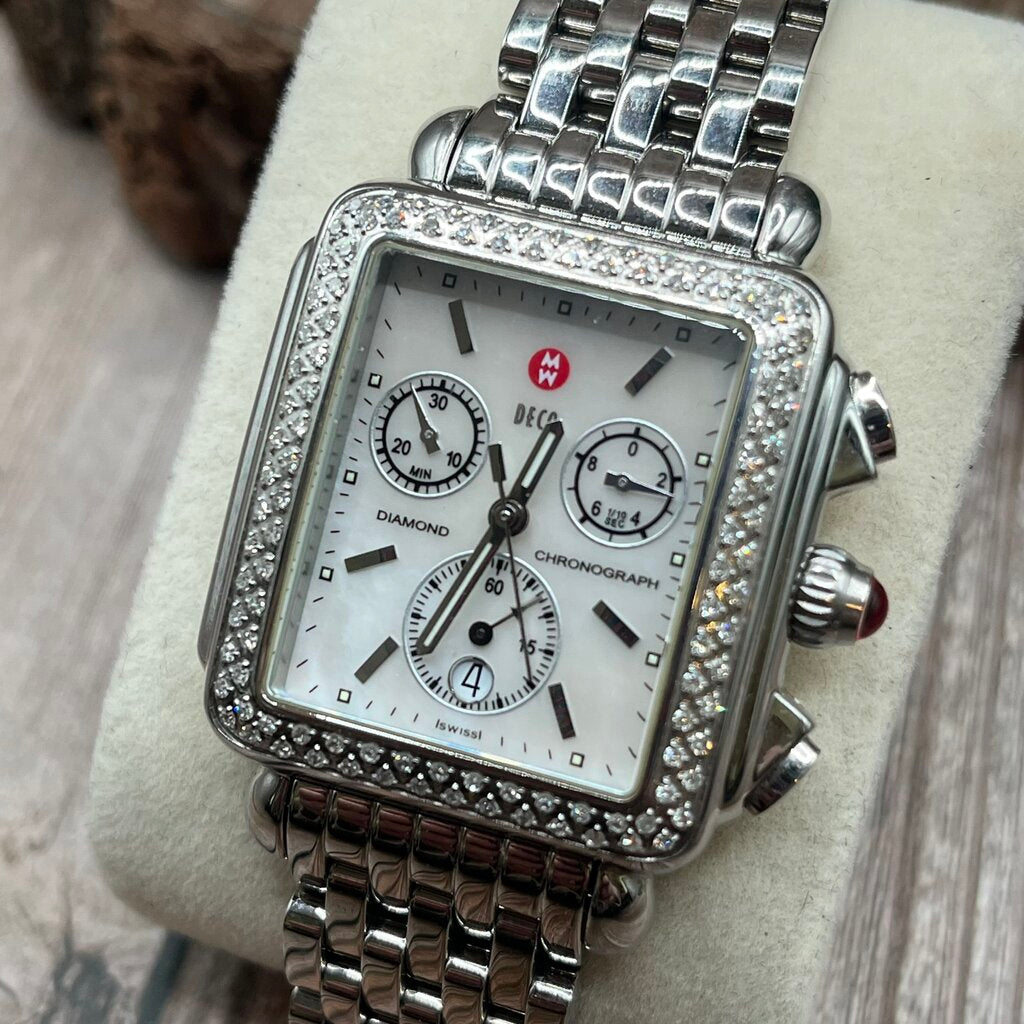 Michele Deco Diamond Chronograph Watch