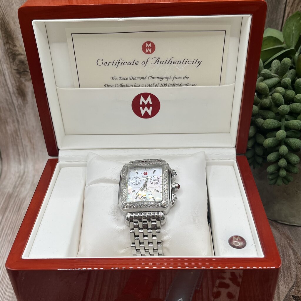 Michele Deco Diamond Chronograph Watch