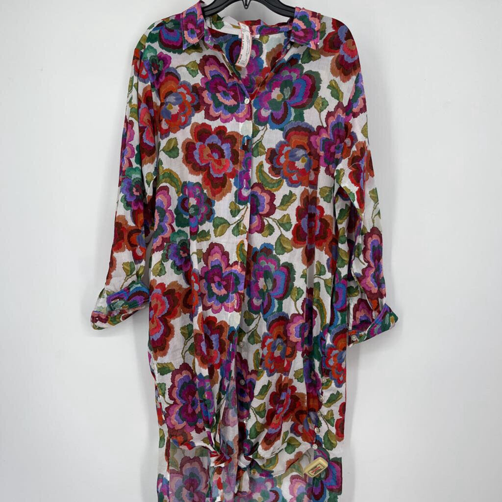 Johnny Was L/s Floral Shirt Dress