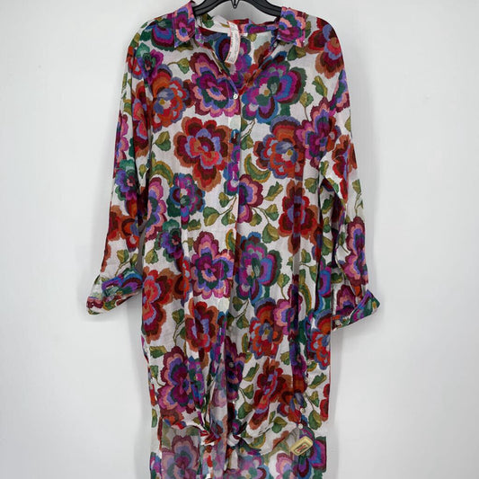 Johnny Was L/s Floral Shirt Dress
