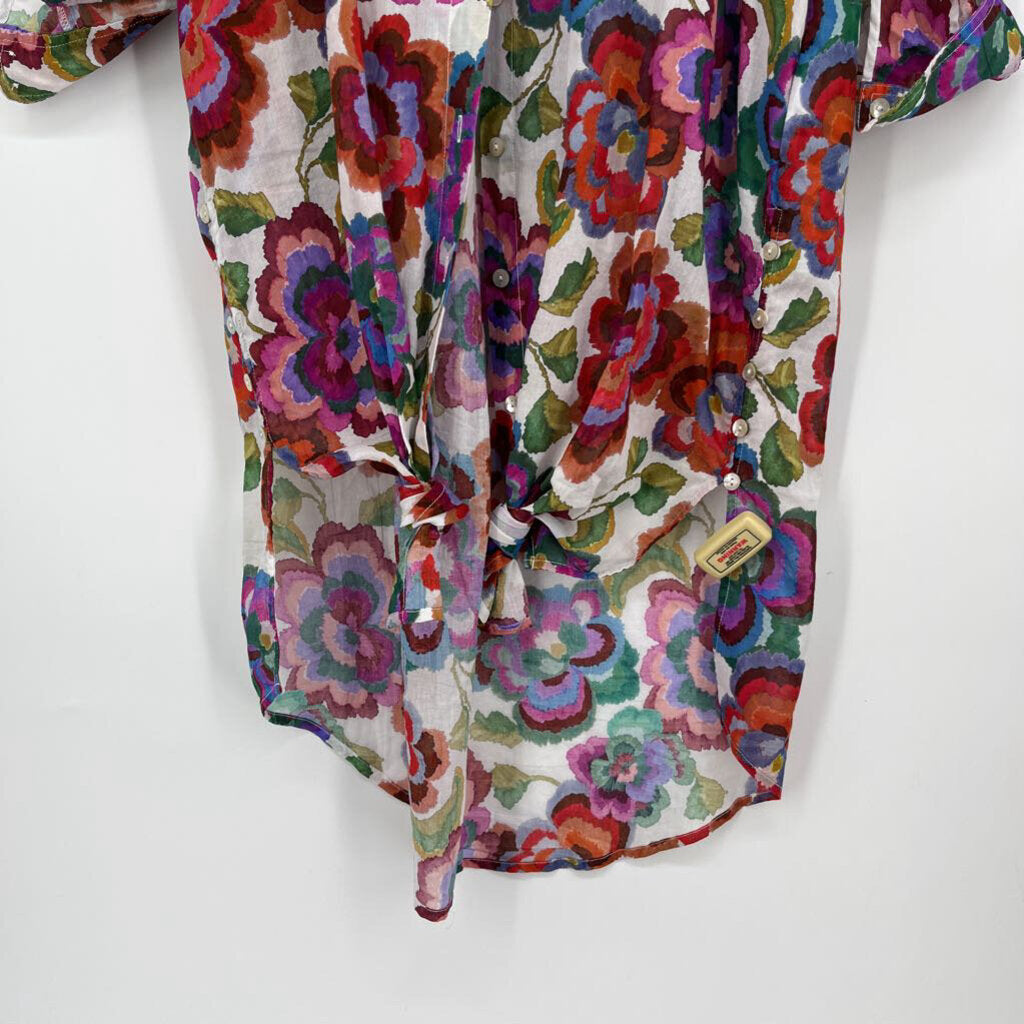 Johnny Was L/s Floral Shirt Dress