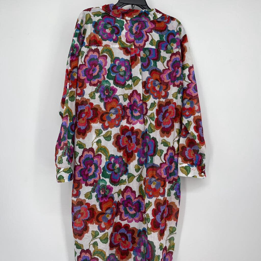 Johnny Was L/s Floral Shirt Dress