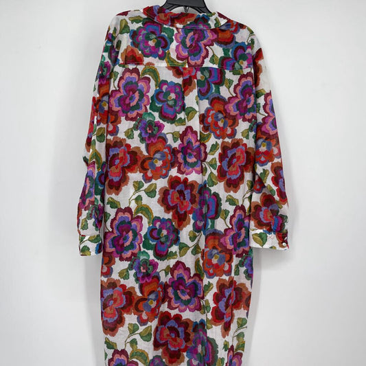 Johnny Was L/s Floral Shirt Dress