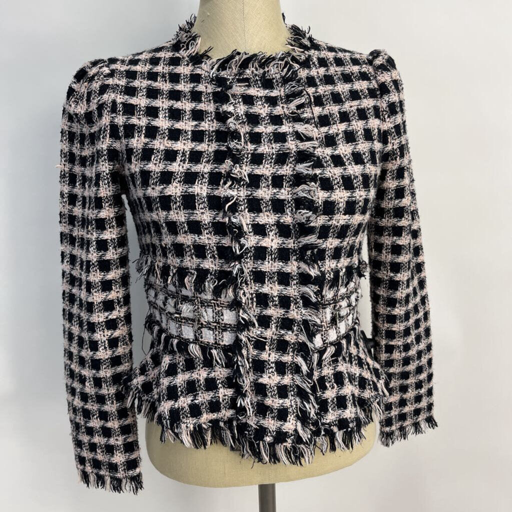Rebecca Taylor Woven Plaid Blazer