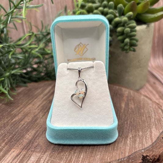Sterling & Opal Heart Necklace