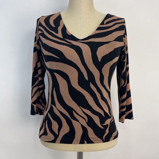 Fiore 3/4 Slv Zebra Stripe Shirt