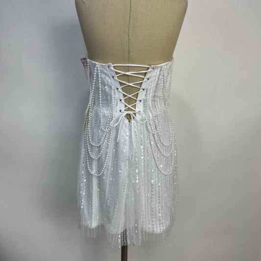 Pearl Trim Strplss Dress