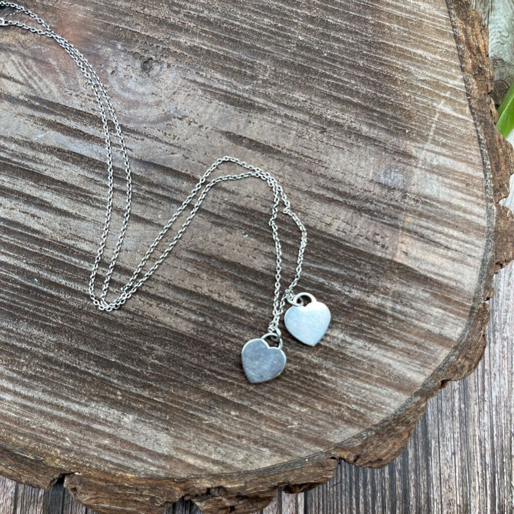 Tiffany & Co Double Heart Tag Necklace