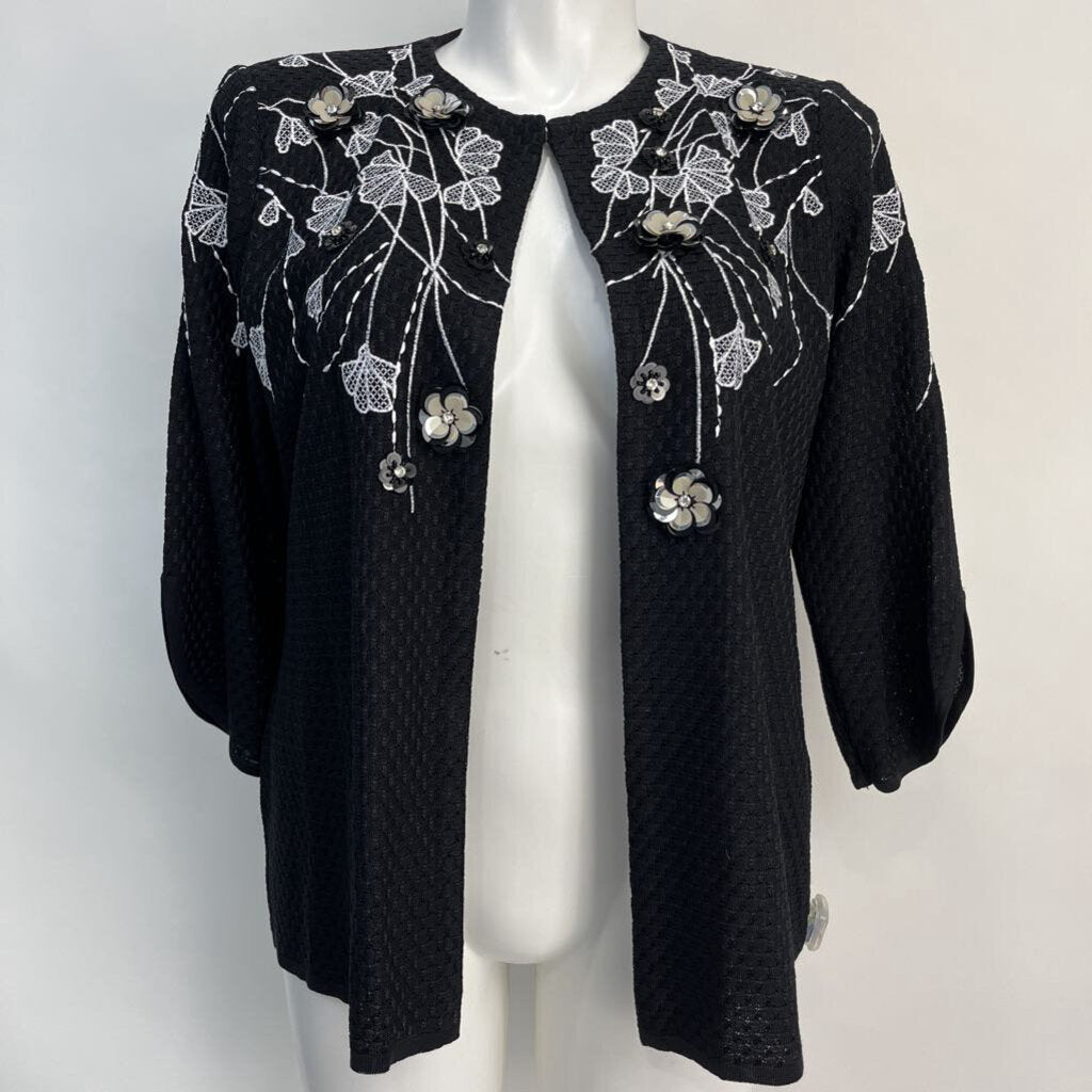 Misook Knit Floral Jacket