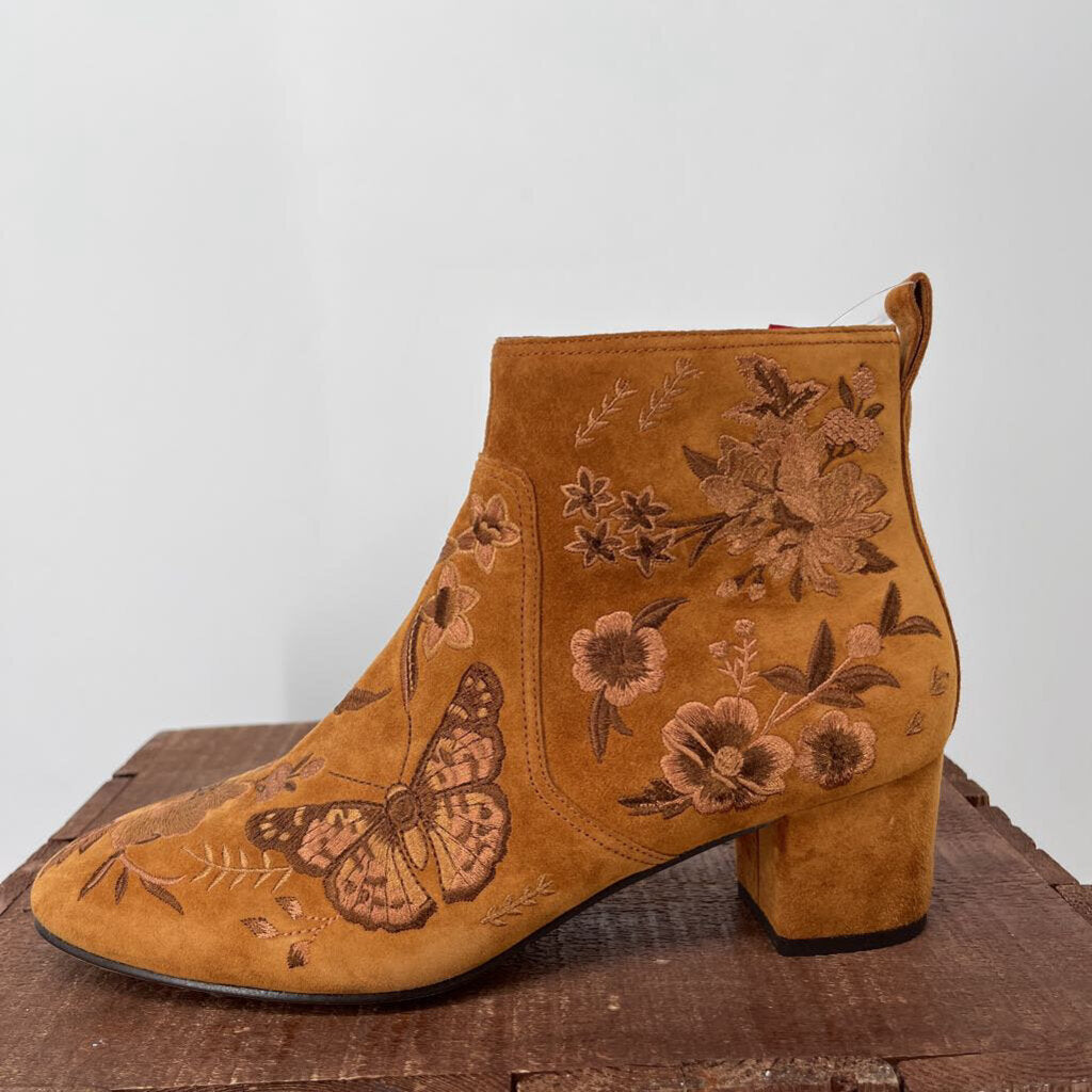 Johnny Was Suede Floral Boots