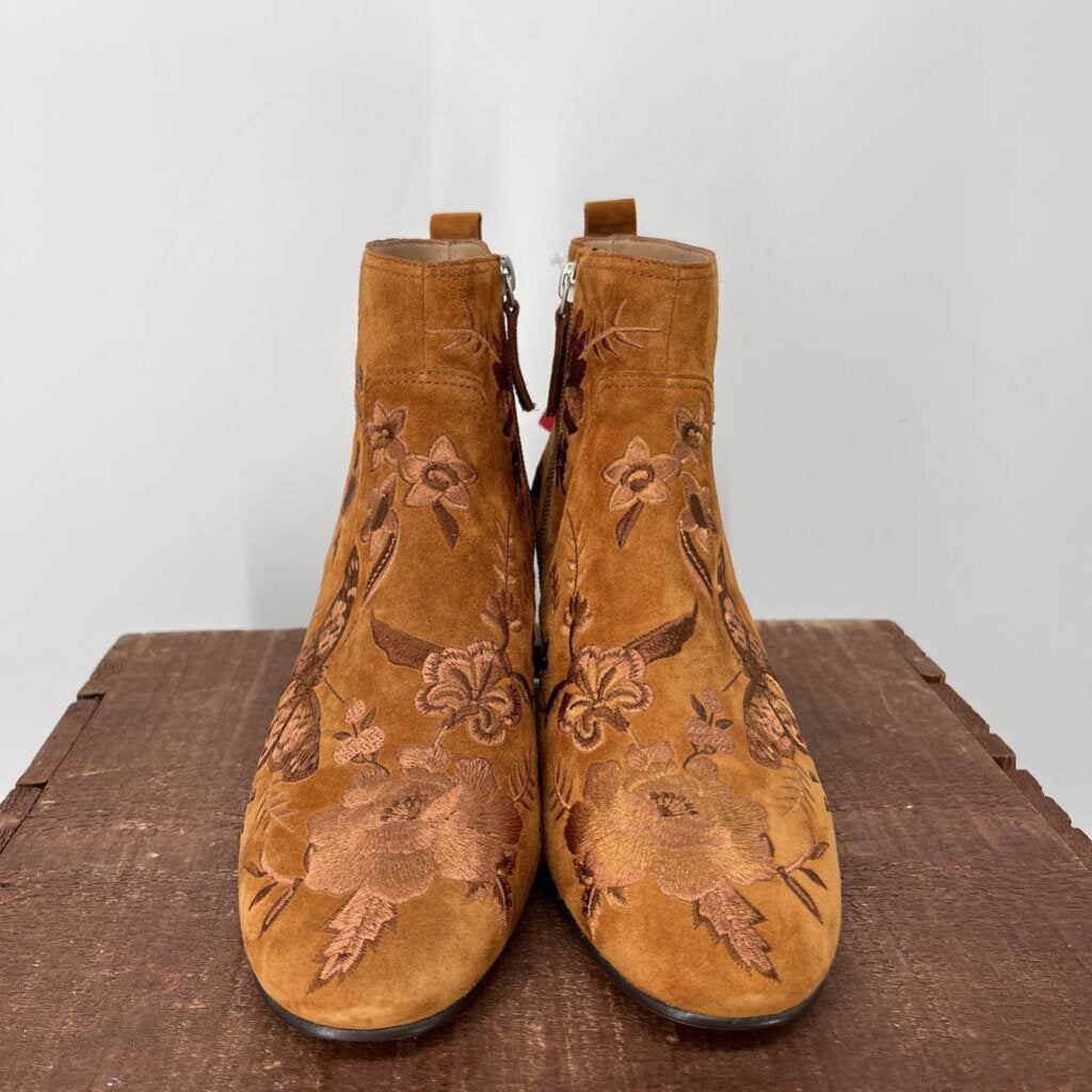 Johnny Was Suede Floral Boots