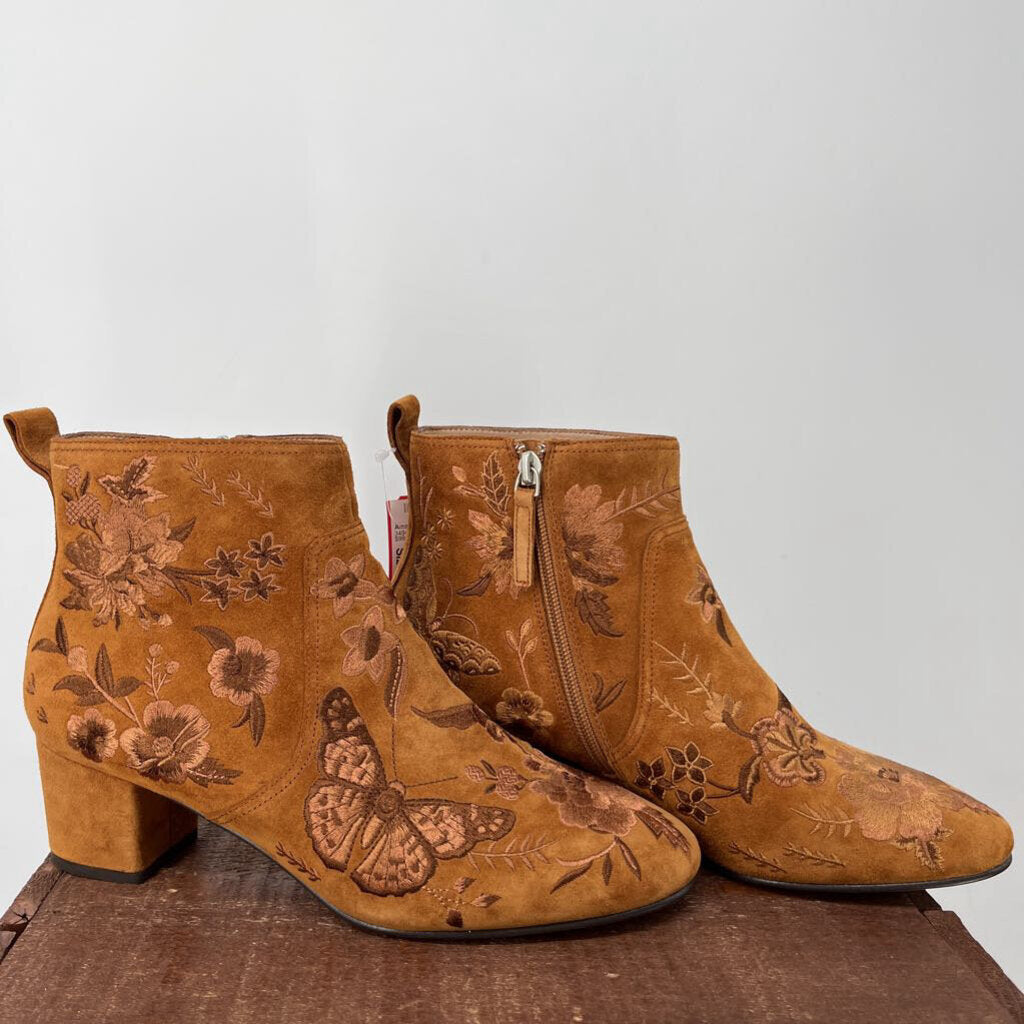 Johnny Was Suede Floral Boots