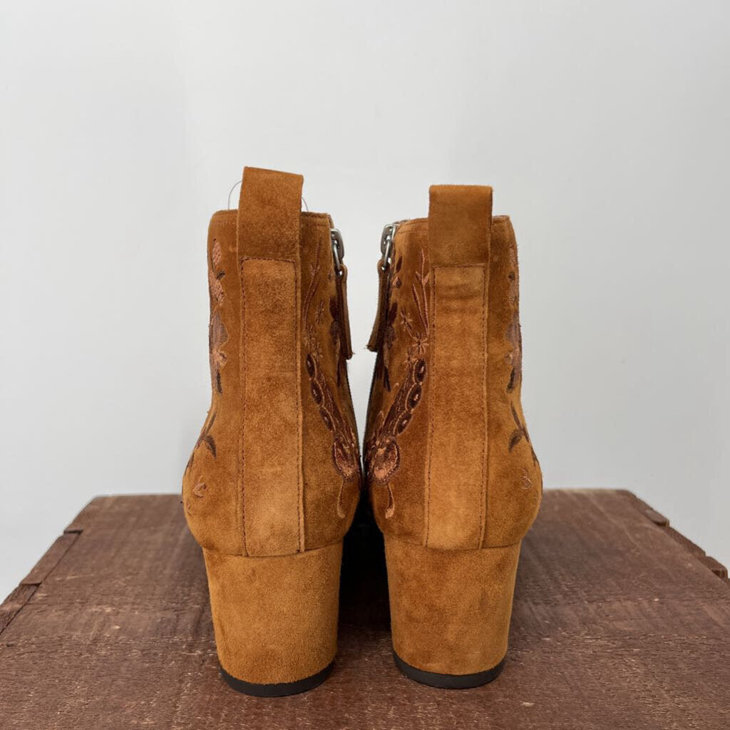 Johnny Was Suede Floral Boots