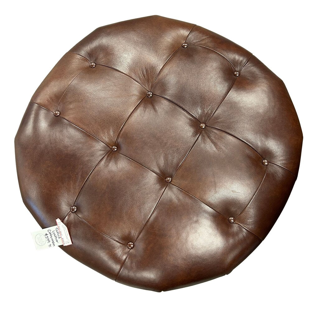 Tufted Leather Ottoman