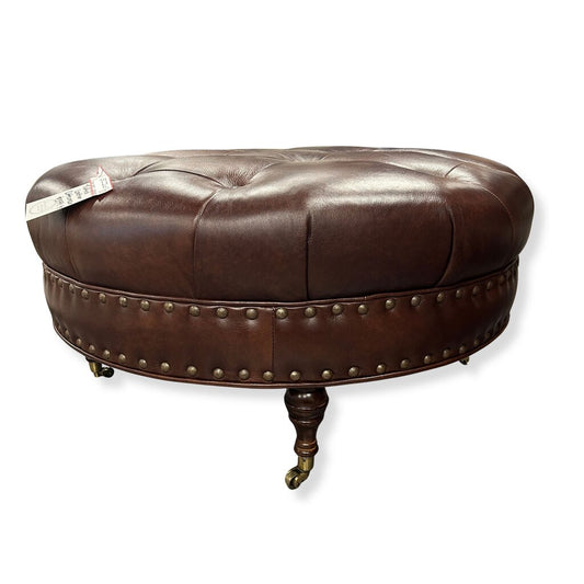 Tufted Leather Ottoman