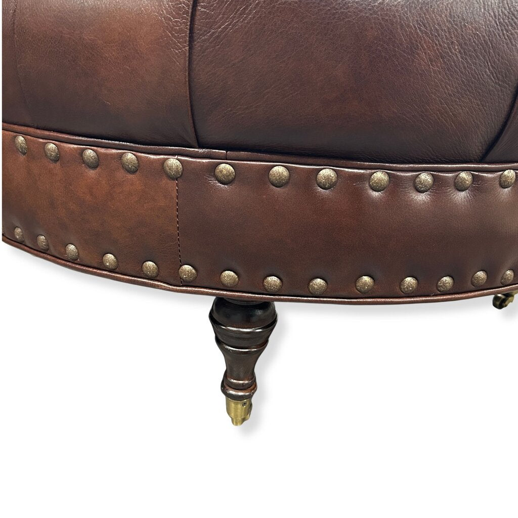Tufted Leather Ottoman