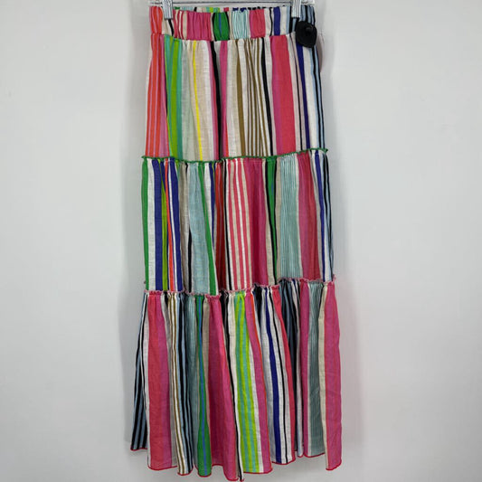 Vilagallo Linen Stripe Maxi Skirt