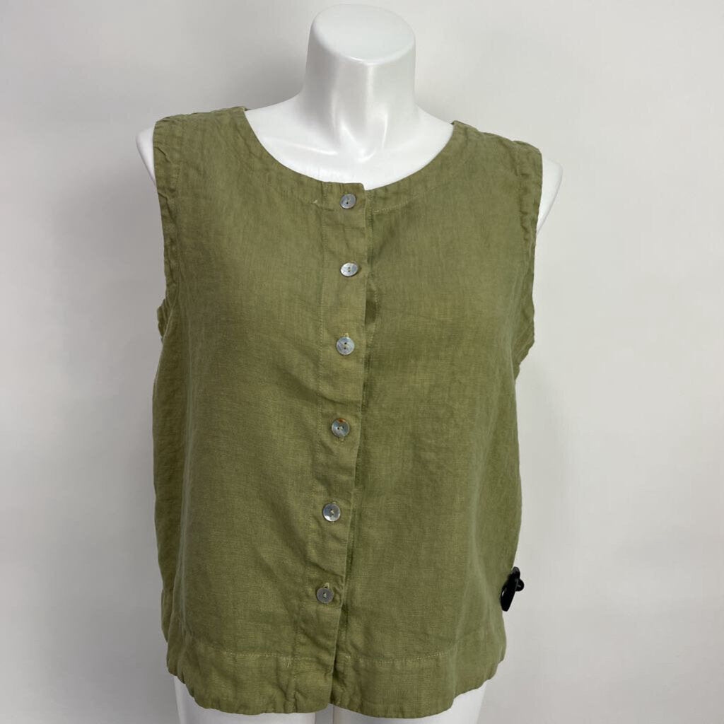 Cut Loose Sleeveless Linen Shirt