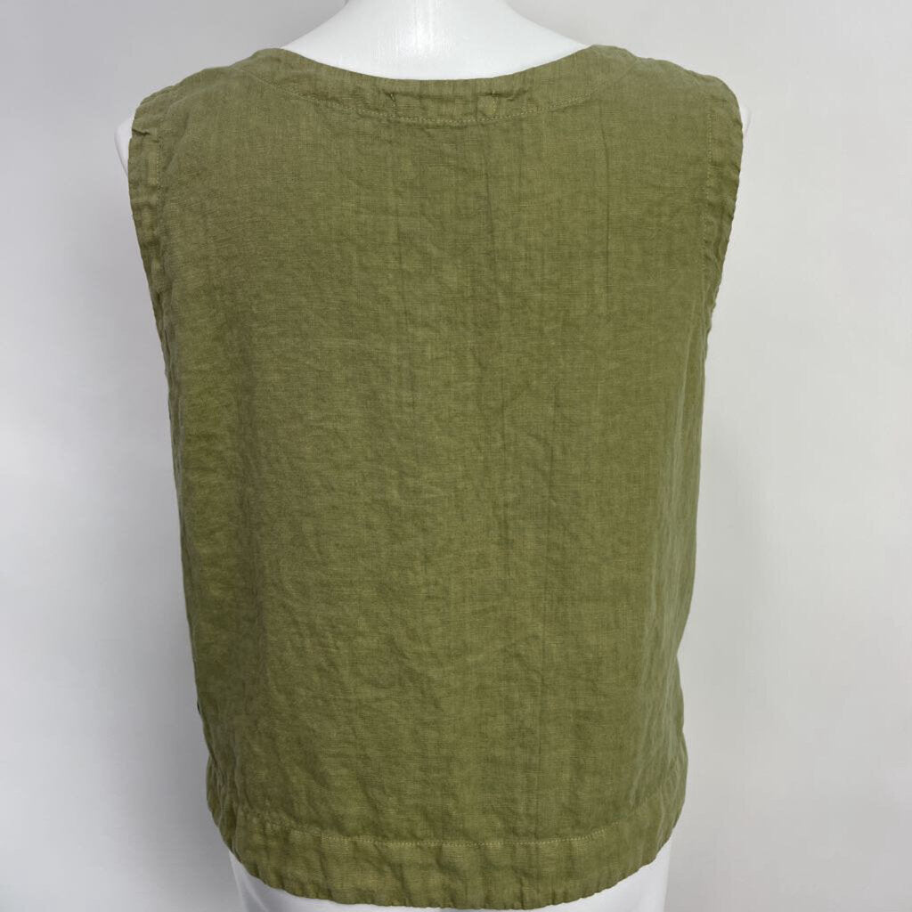 Cut Loose Sleeveless Linen Shirt