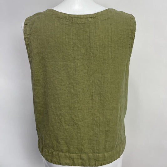 Cut Loose Sleeveless Linen Shirt