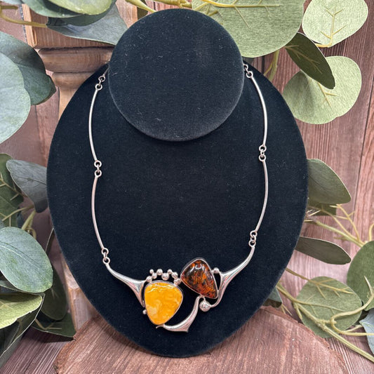 Baltic Amber & Sterling Necklace