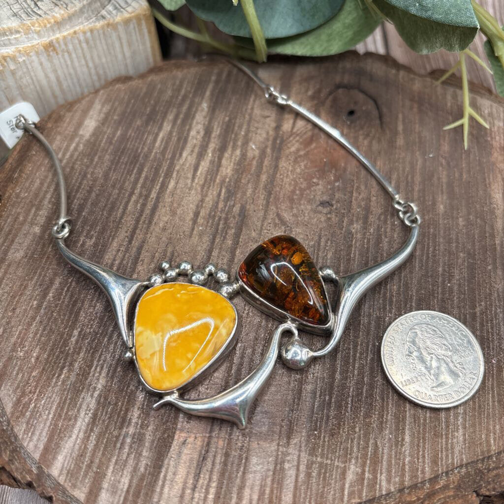 Baltic Amber & Sterling Necklace