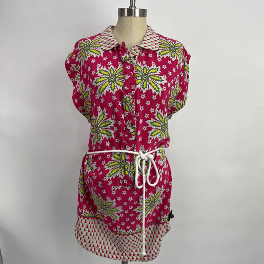 Suno S/s Floral Silk Mini Dress