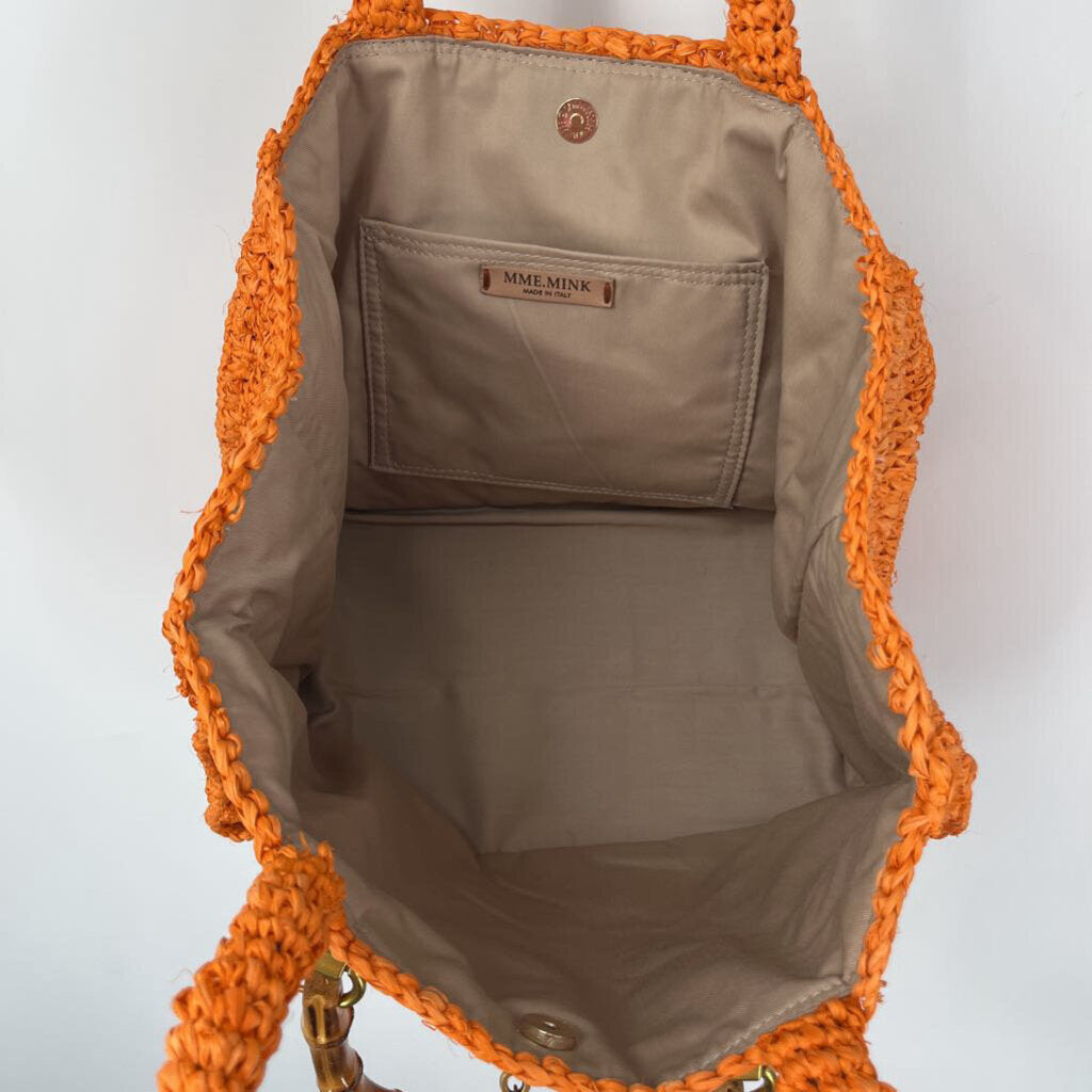 MME.MINK Raffia Satchel AS IS
