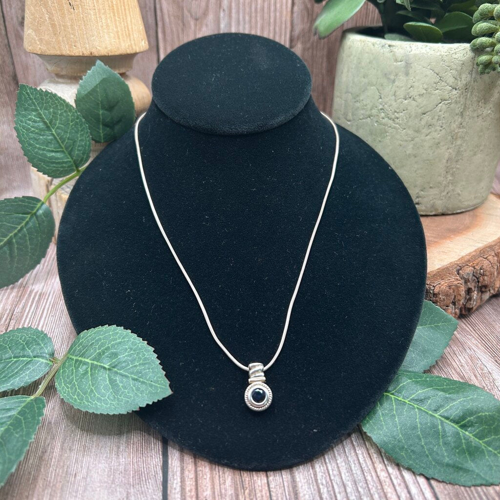 Sterling & 14k Gem Necklace