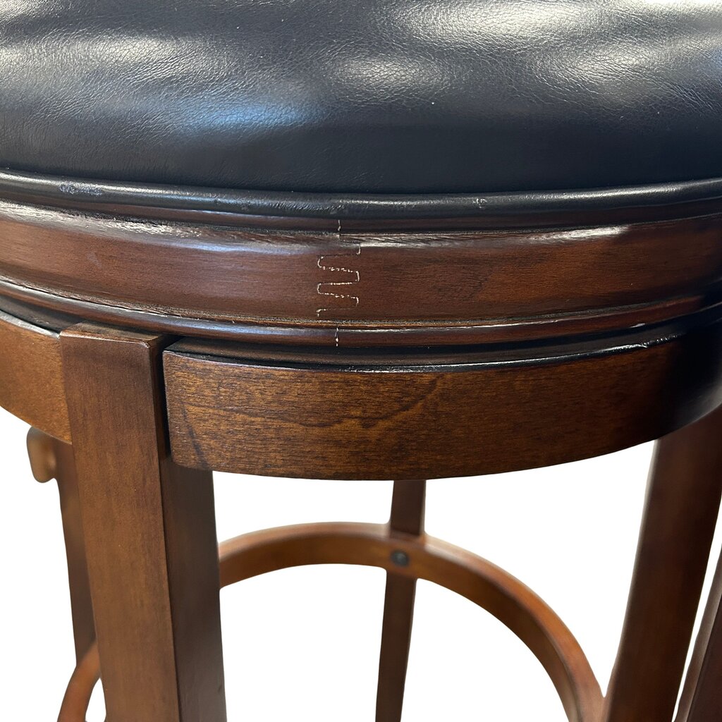 Leather & Wood Barstool Set