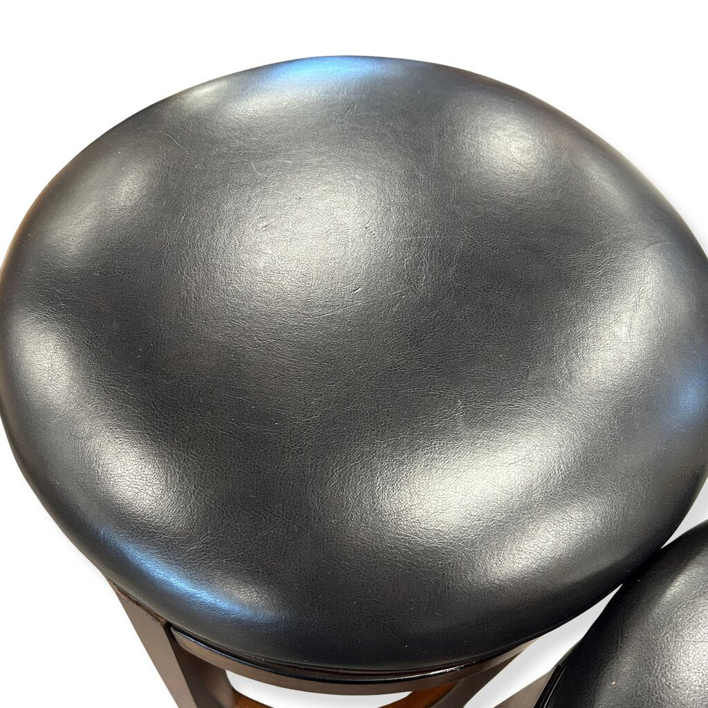 Leather & Wood Barstool Set
