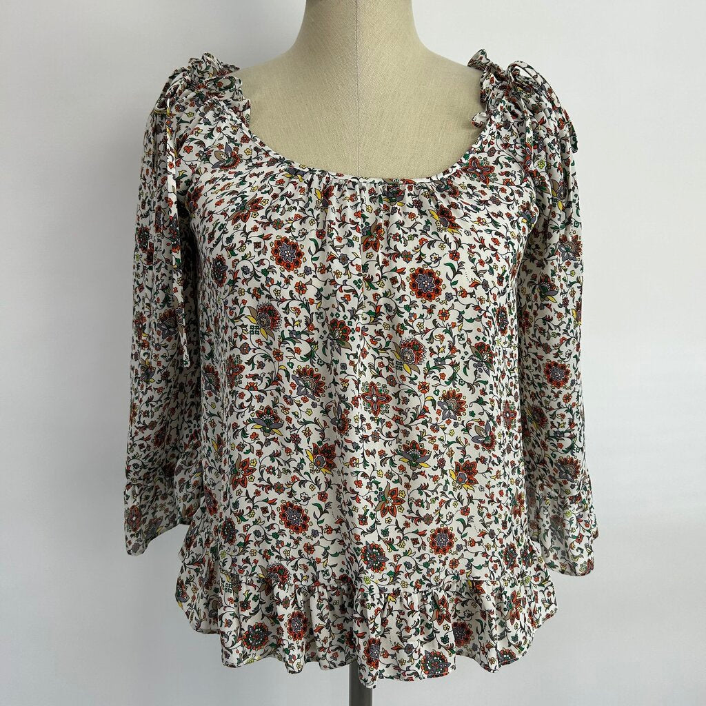 Tory Burch Off Shoulder Floral Shirt