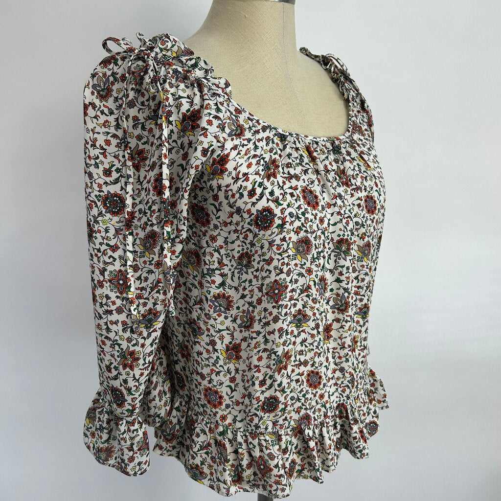 Tory Burch Off Shoulder Floral Shirt