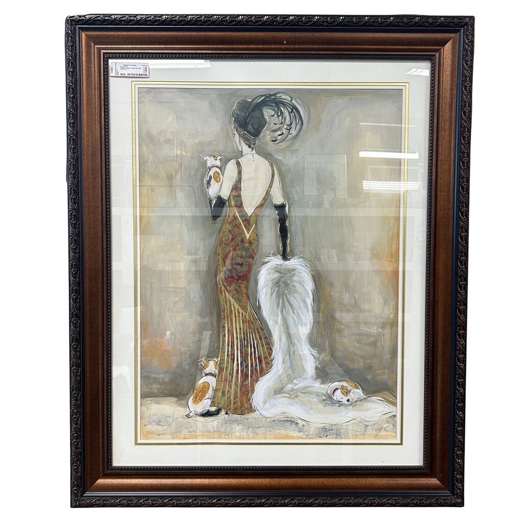 Framed Lady w/ Dogs