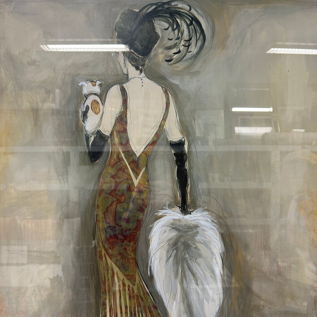 Framed Lady w/ Dogs