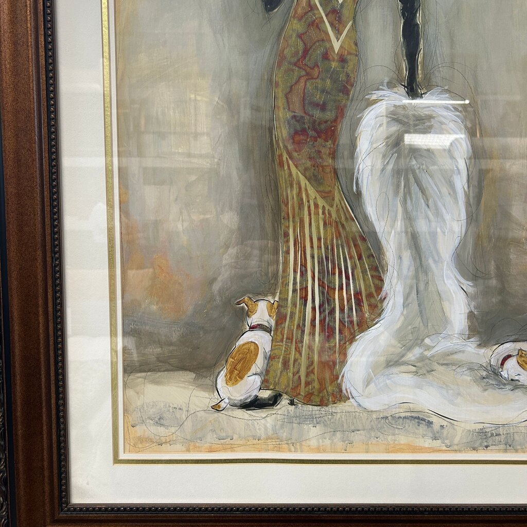 Framed Lady w/ Dogs